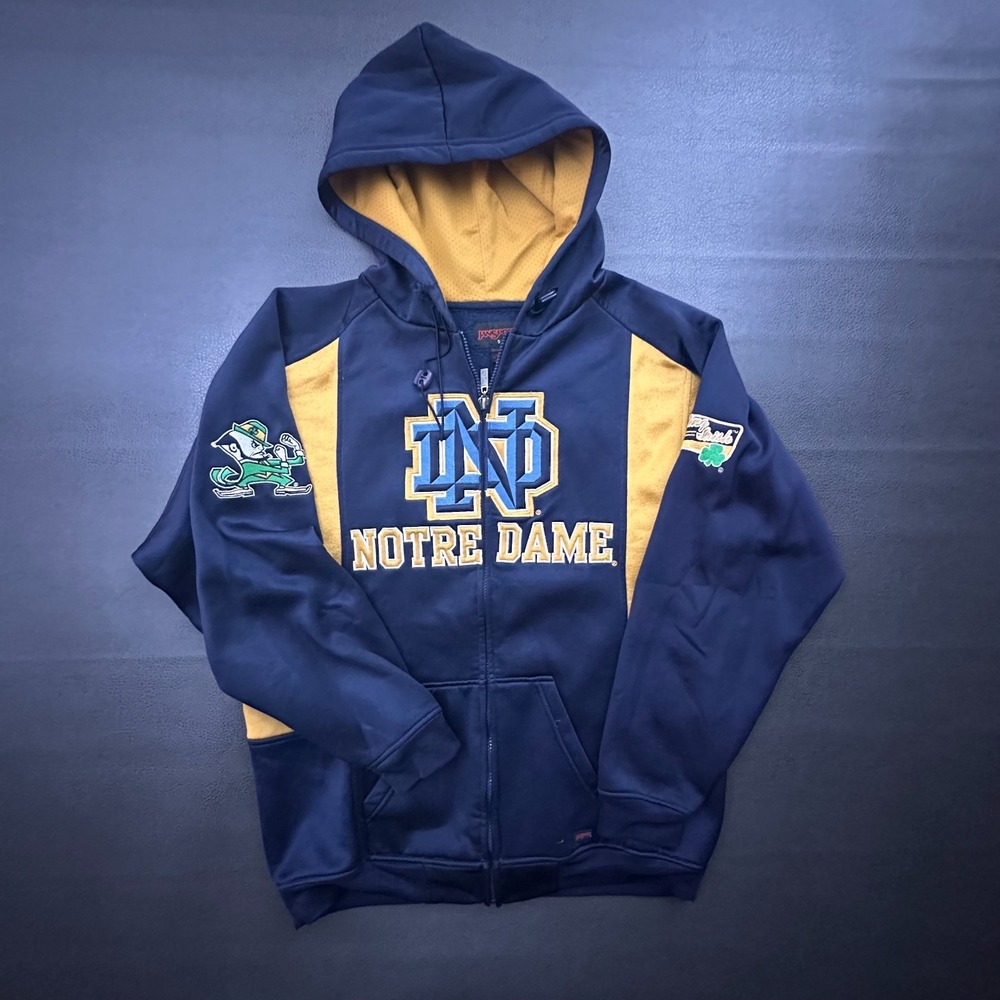 Vintage 1990s Notre Dame Jacket Mens Small Blue Relaxed Fighting Irish JanSport